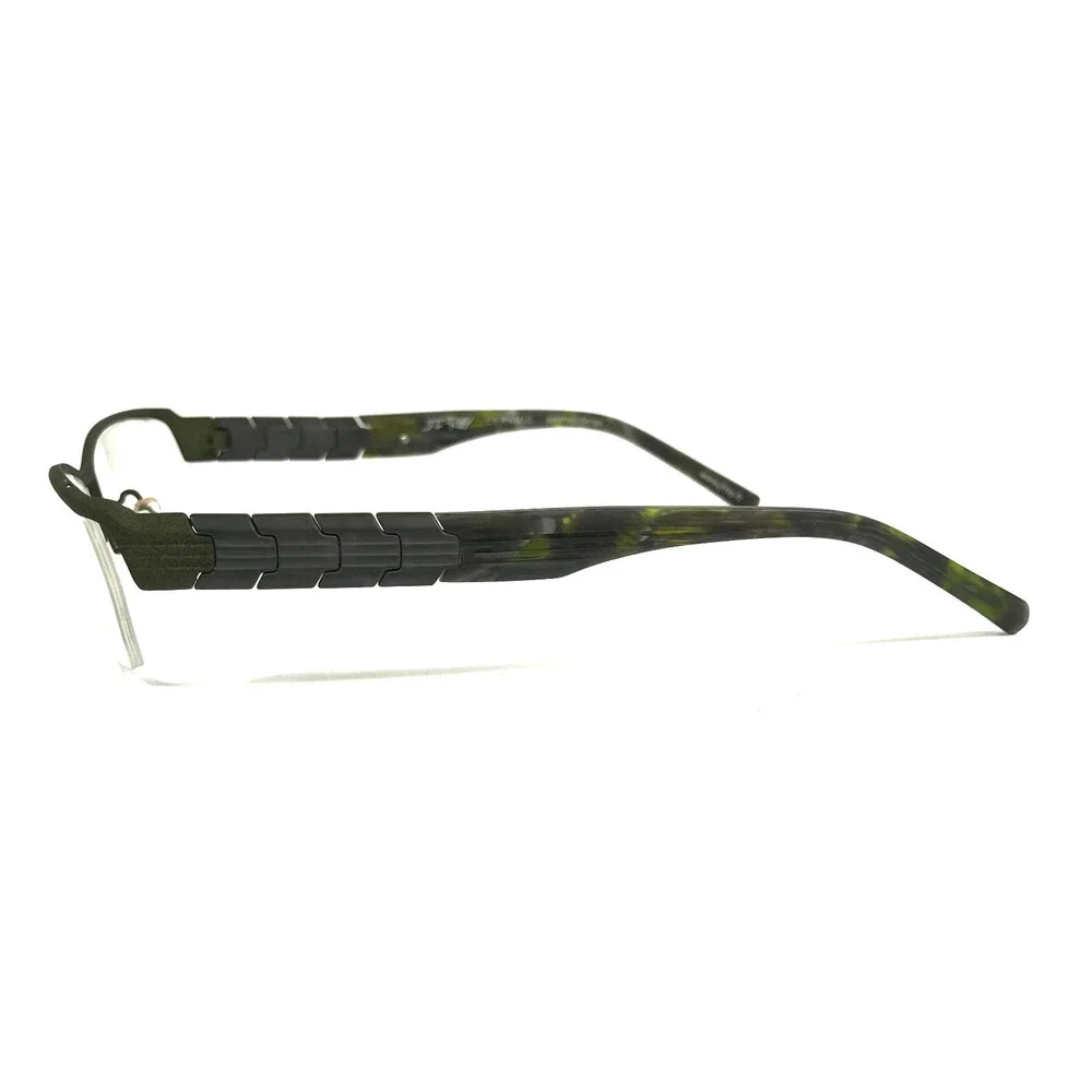 J.F. Rey Eyeglasses Frames JF2582 4500 Gray Green Rectangle Half Rim 55-16-141